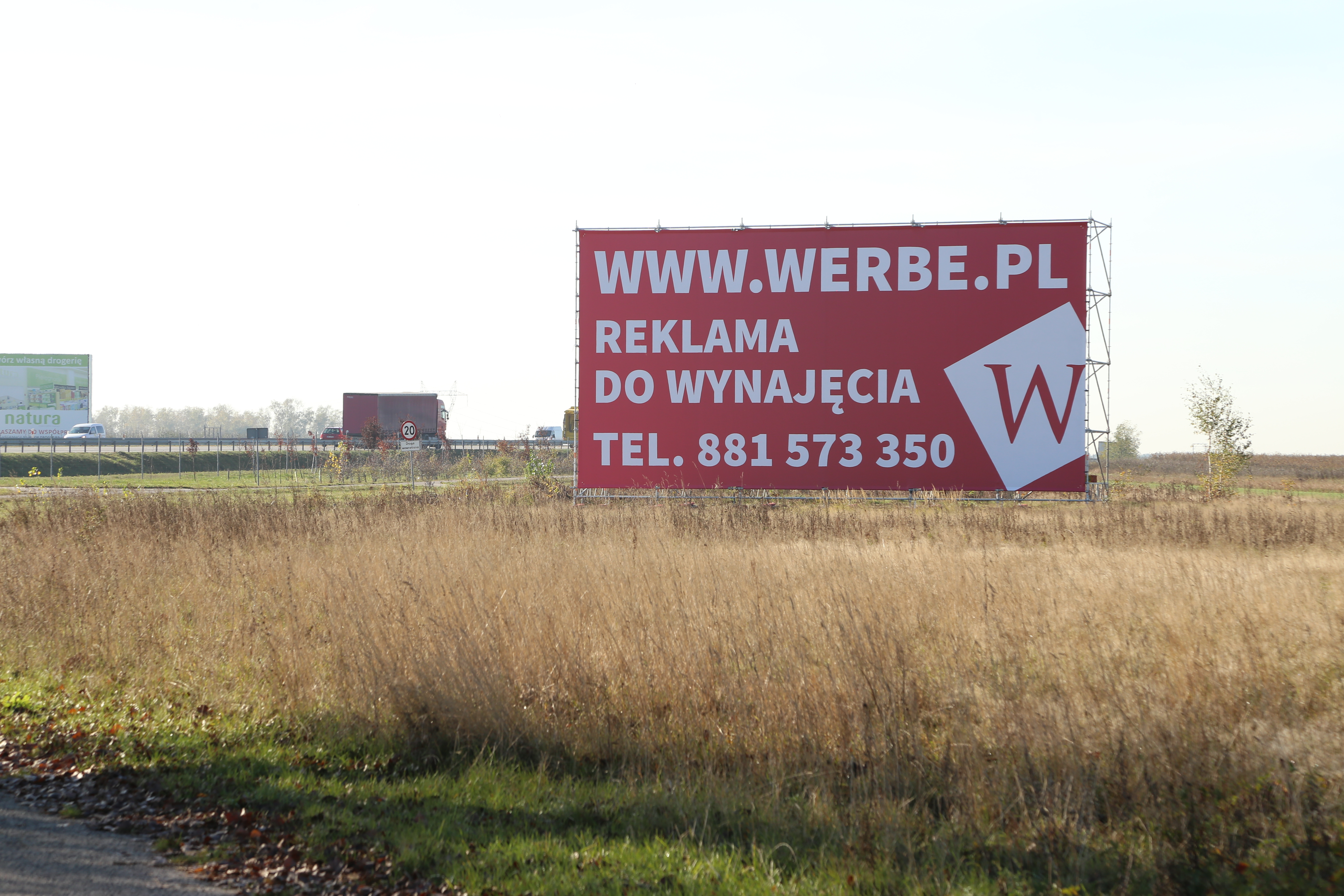 Reklama przy autostradzie A2 Dmosin OOH Reklama przy autostradzie A2 Dmosin OOH, tablice reklamowe autostrada