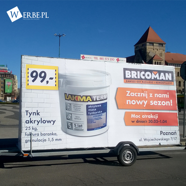 Kampania na mobilnym nośniku w Poznaniu - Bricoman