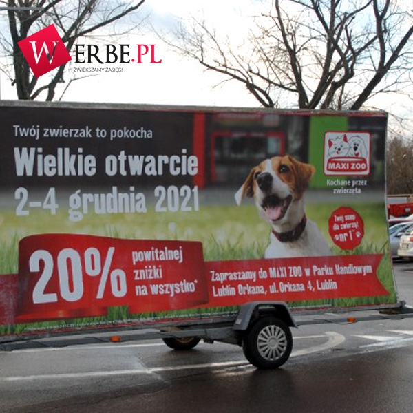 Maxi Zoo - reklama mobilna Lublin